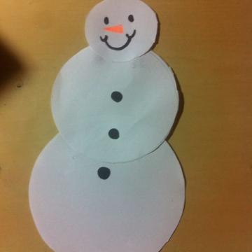 Schneemann aus Papier basteln Schritt 6