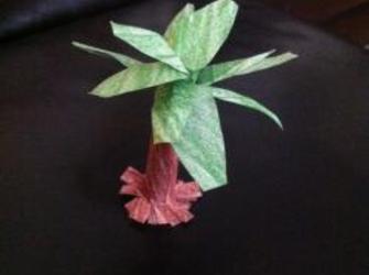 Kleine Palme aus Papier basteln Schritt 8