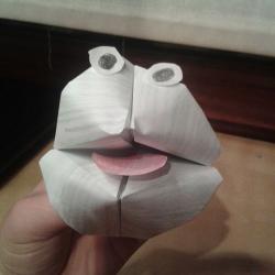 Frosch Handpuppe aus Papier basteln Schritt 10