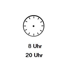 Uhrzeiger eintragen: Acht Uhr