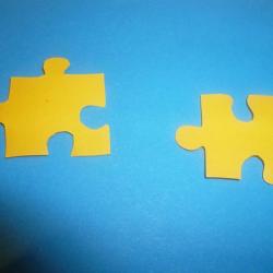 Karte basteln - Blau mit Puzzel Schritt 4