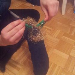 Stockpferd aus Socke basteln Schritt 5