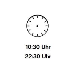 Uhrzeiger eintragen: Zehn Uhr Dreissig
