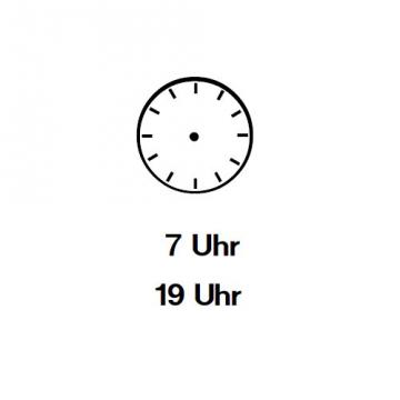 Uhrzeiger eintragen: Sieben Uhr