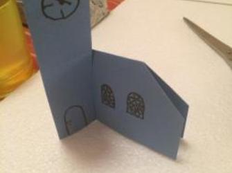 Kirche aus Papier basteln Schritt 17