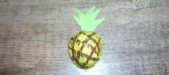 Ananas aus Walnussschale selbst basteln Schritt 8